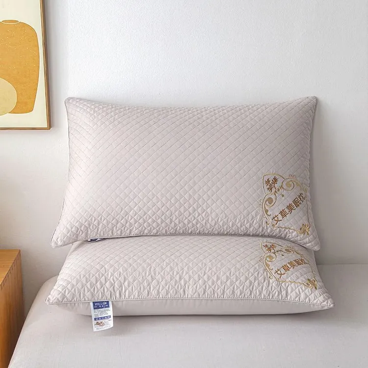 2025新款学生成人绗缝绣花枕艾草枕头助睡眠酒店护颈枕家用宿舍整