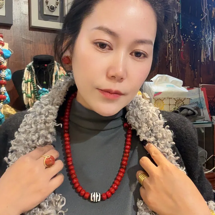 非金属亚克力项链 藏式风格项链超好看