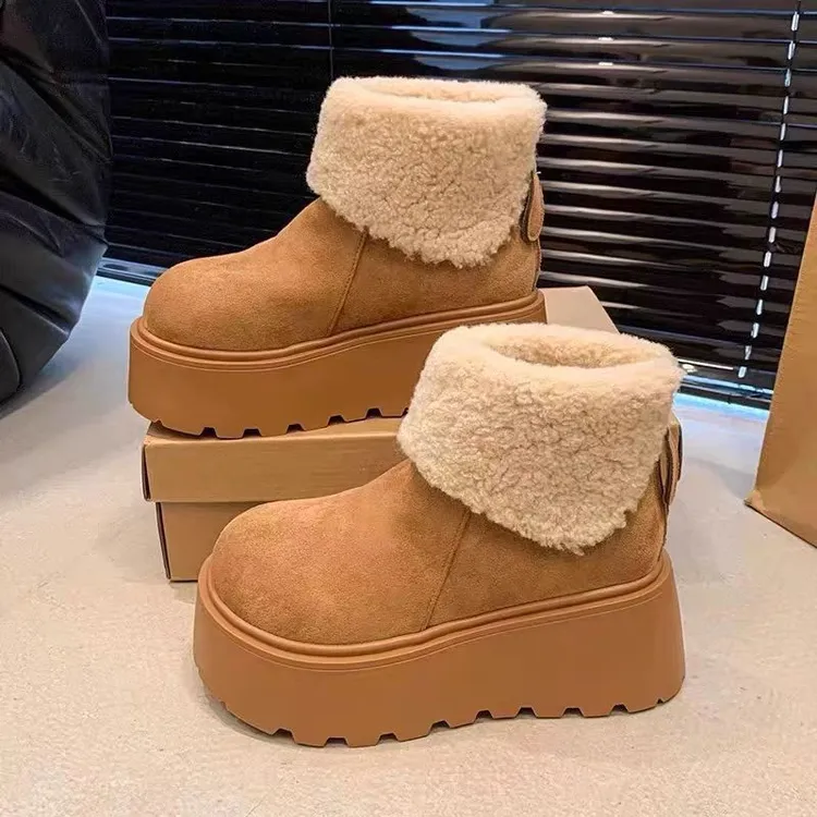 保暖防寒2025秋冬新款加绒加厚底芒果雪地靴子女东北抗寒户外鞋