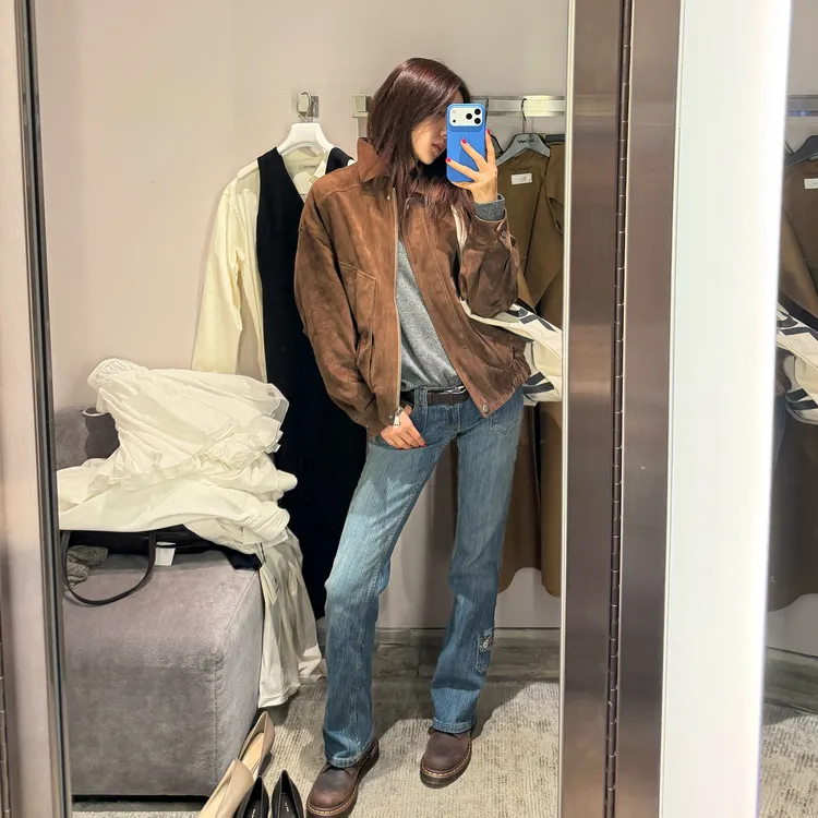 ROMI STUDIO“羊皮羽绒”90白鹅绒摩登复古廓形皮羽绒 RWCWW87004