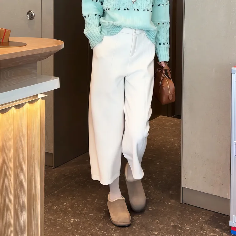 【奶油裤】Mayya Plus麦芽定制气质显瘦百搭女款休闲针织裤32547993