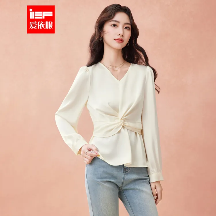 IEF/爱依服2025秋季新款韩版时尚设计感通勤气质收腰显瘦百搭上衣