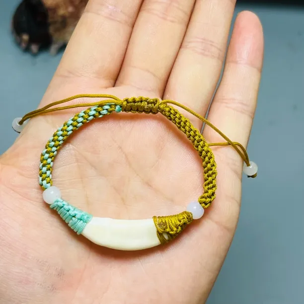 非金属锦纶手镯 定制款不退换玉米结款 手链黑狗牙手工diy编绳