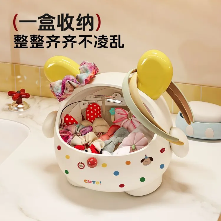 儿童发饰收纳盒女孩宝宝发夹橡皮筋手饰收纳箱分层多层透明首饰yj