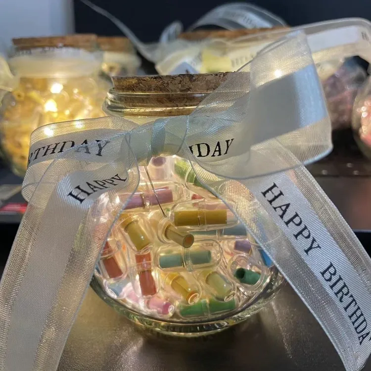 情书胶囊许愿瓶手工发光胶囊透明幸运星瓶男女朋友礼物生日礼物