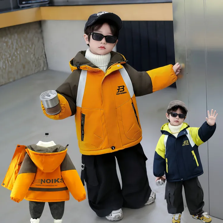 男童女童加绒加棉加厚冬季冲锋衣棉服外套男孩冲锋衣保暖童装外套