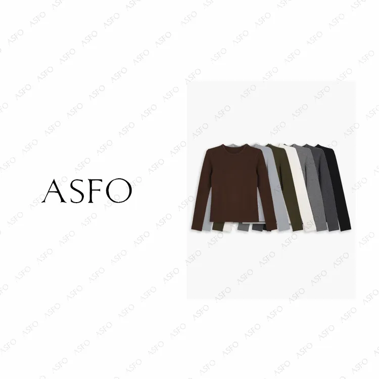 【AS慕斯】25新纯色圆领弹力柔软基础百搭圆领打底衫AS25DDS04278