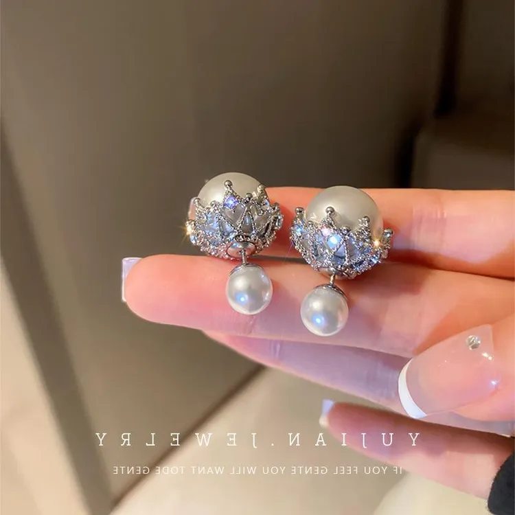 铜合金锆石耳饰 耳环气质轻奢耳饰百搭复古法式小众时尚简约ins精