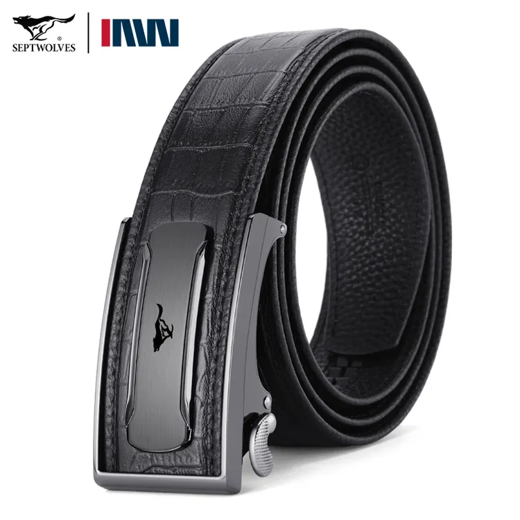 七匹狼男士皮带真皮自动扣腰带男款正品牛皮西装裤带潮年轻人百搭