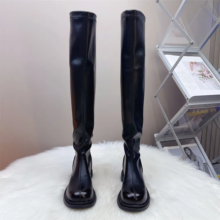 美拉德高个子薄底过膝靴长靴子女2025秋冬长筒靴女显瘦高筒骑士靴