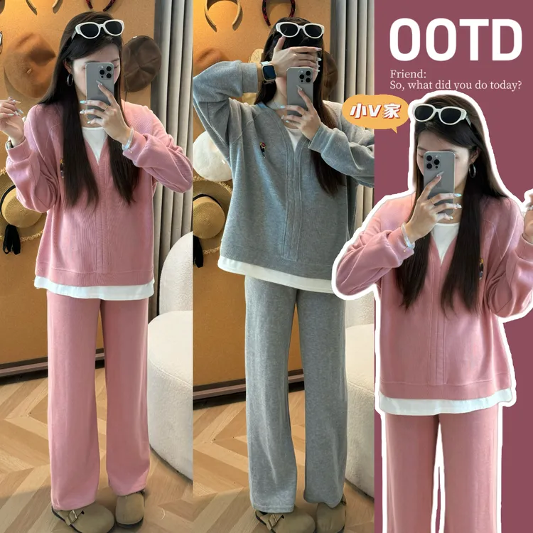 95.8%好评/8614人说好穿【小V家】R2#孕妇休闲遮肉2025新品孕妇春秋显瘦孕妇装