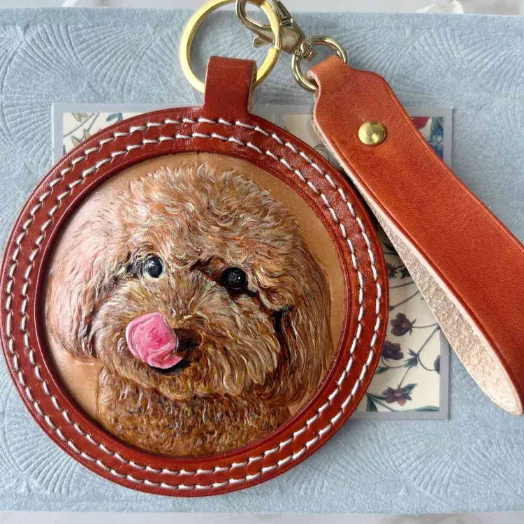宠物定制皮雕钥匙扣立体宠物吊牌挂件狗牌猫牌狗狗猫咪生日礼物