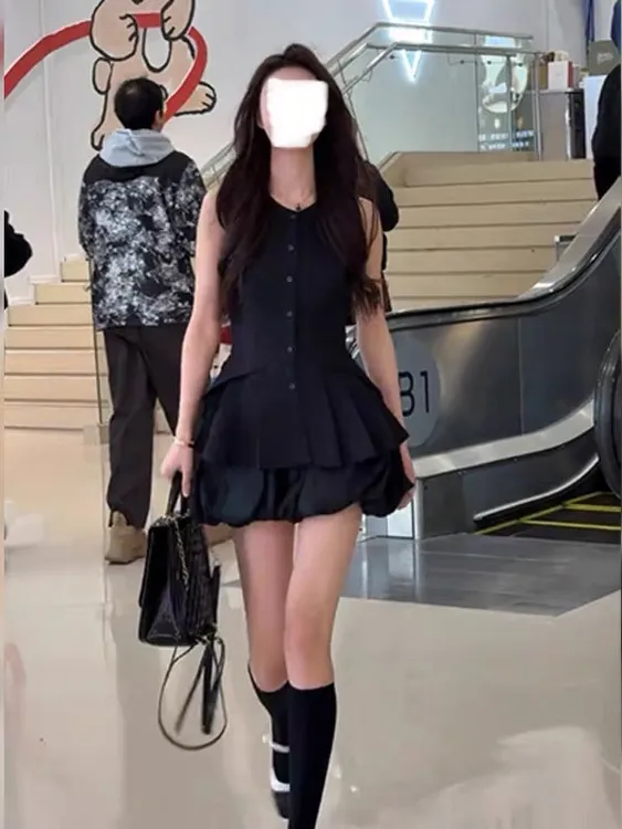 甜美可爱风格衣服女款爆款2025新款高级感女夏天无袖组合套装裙子