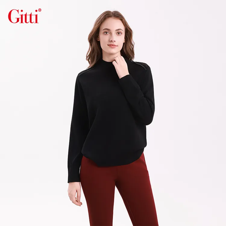 半高领毛衣女纯色套头内搭打底衫秋冬休闲针织衫G255451