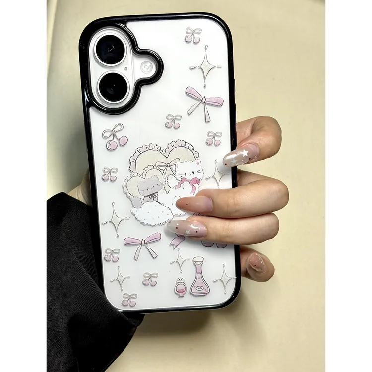 BANCAins风爱心小猫适用苹果16/17promax手机壳iPhone15/14/13/12