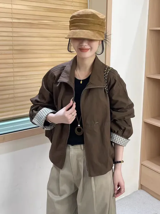韩系休闲百搭棒球服短外套女2025秋季新款宽松减龄机车服夹克上衣