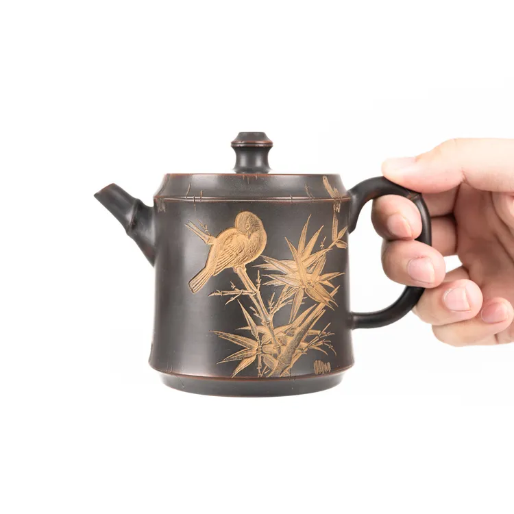 竹节壶 330ml 广西坭兴陶全手工茶具