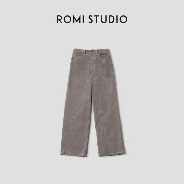 ROMI STUDIO“复古韵味”棉氨混纺灯芯绒鱼骨纹洗水长裤 RWCWXG5466