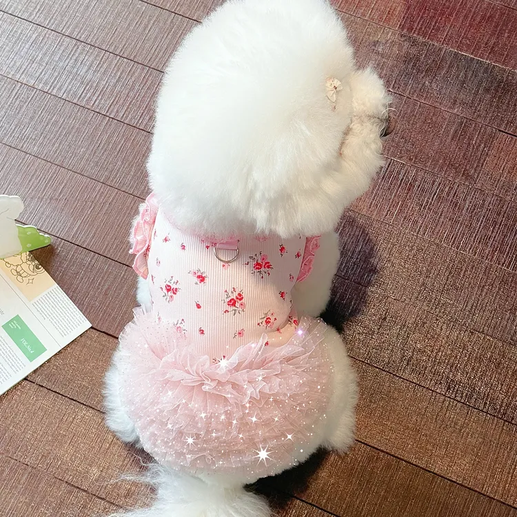 宠物公主裙猫咪衣服春夏季结婚纱礼服芭蕾泰迪狗狗生日蓬蓬裙纱裙