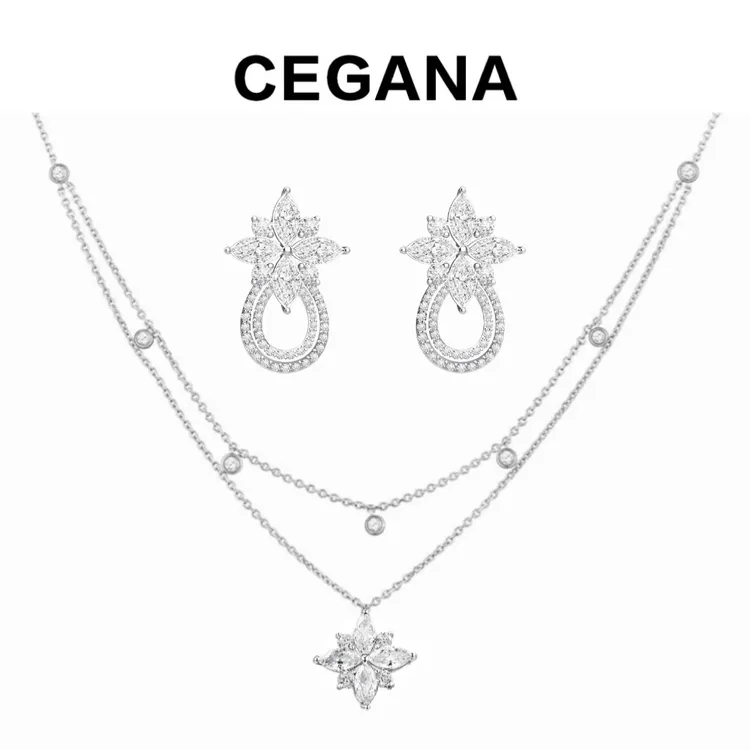 达人专属 CEGANA【寒光绮梦】冬日雪花耳饰轻奢