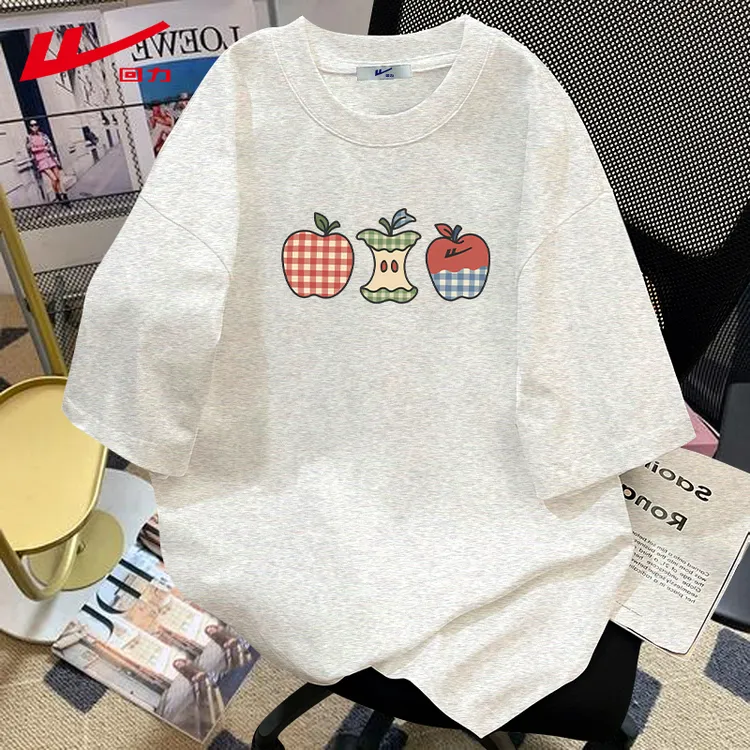 回力嘻哈穿搭时尚大码夏季夏装纯棉短袖宽松运动情侣装T恤男女装