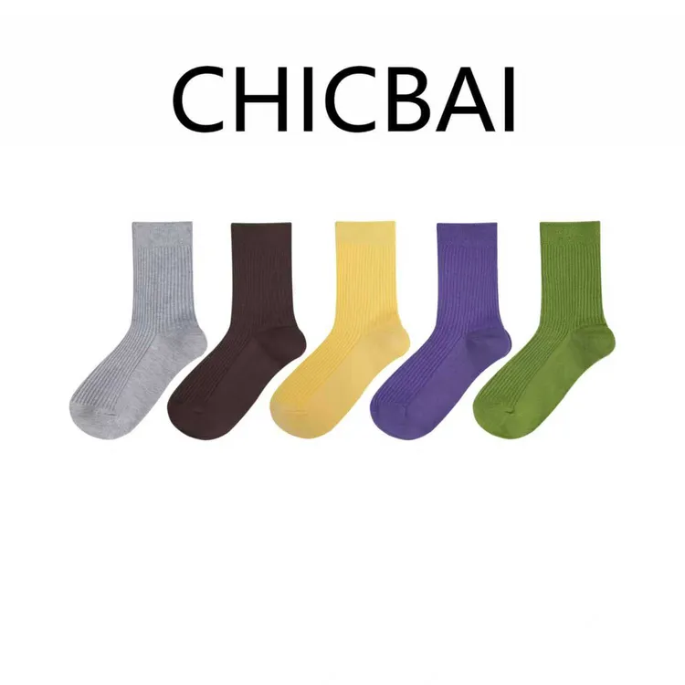 CHICBAI 冰纱栖足莱赛尔混纺中筒软足袜