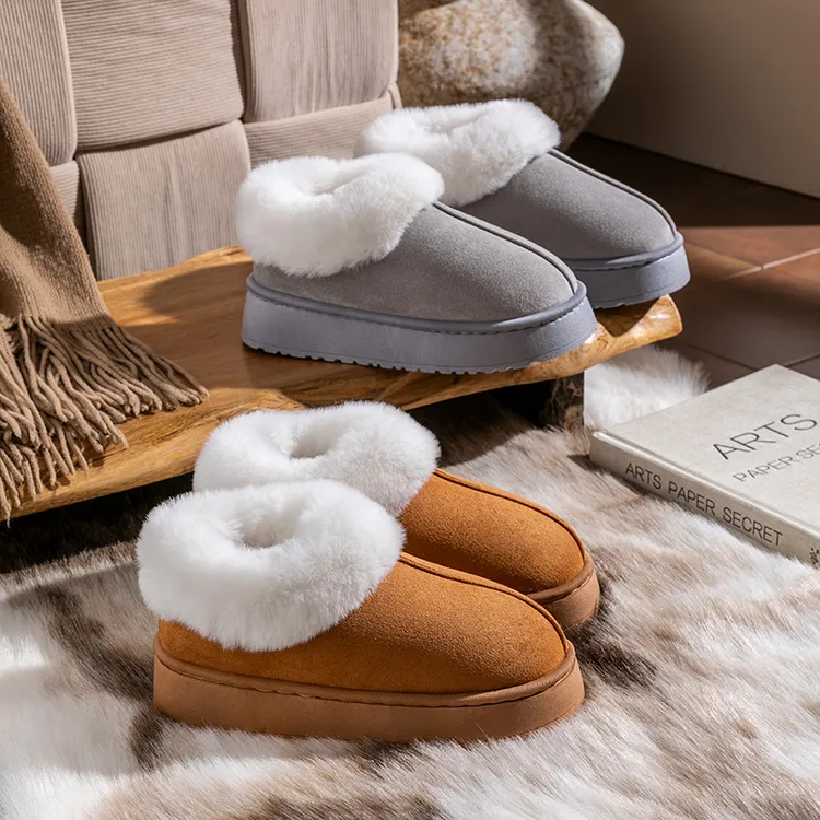 冬季新款舒适厚底加绒外穿棉拖鞋高帮靴底靴DCT