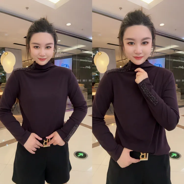 秋冬新女款小糯米羊绒串珠衫