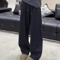 （现货+运险）2025秋冬款银河撒银工艺细闪高腰抽绳显瘦弯刀裤
