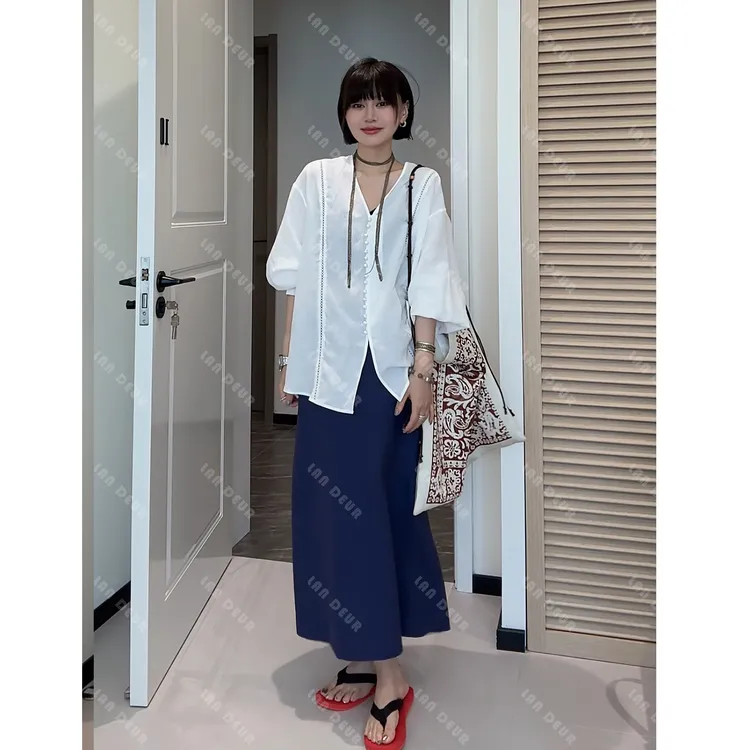 JIUJIU【关山月】莱赛尔苎麻气质时尚休闲百搭简约透气设计感衬衫