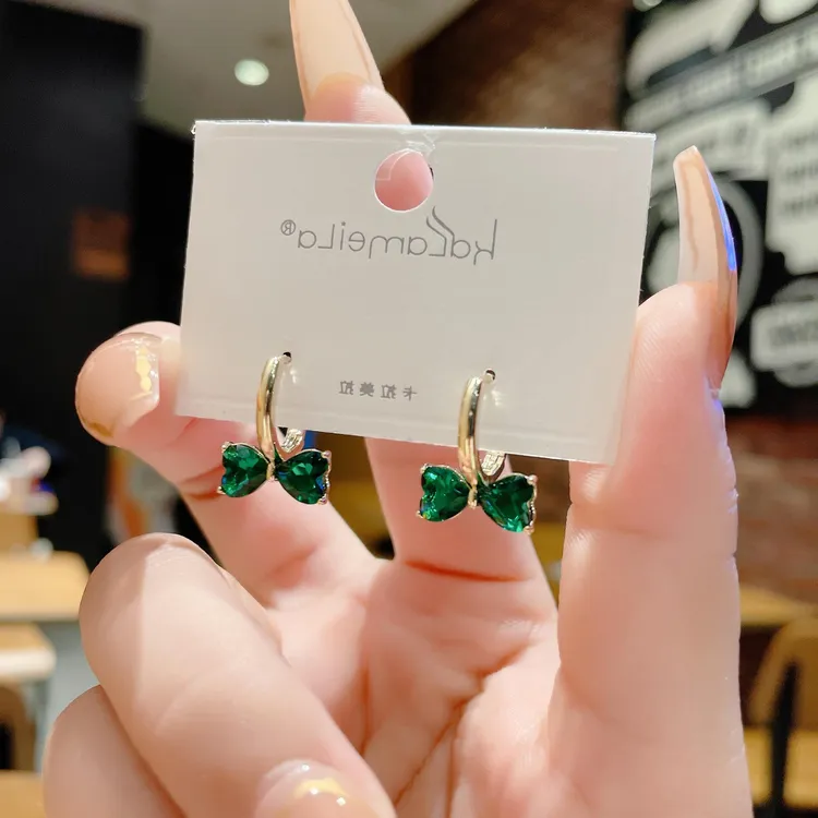 铜合金锆石耳饰 新款锆石耳圈耳扣女小众气质耳环耳饰时尚百搭