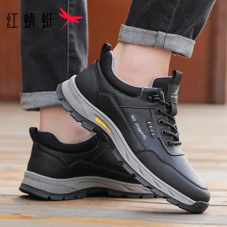 红蜻蜓男鞋2025秋冬新款户外运动鞋加绒棉鞋休闲鞋旅游鞋登山鞋男