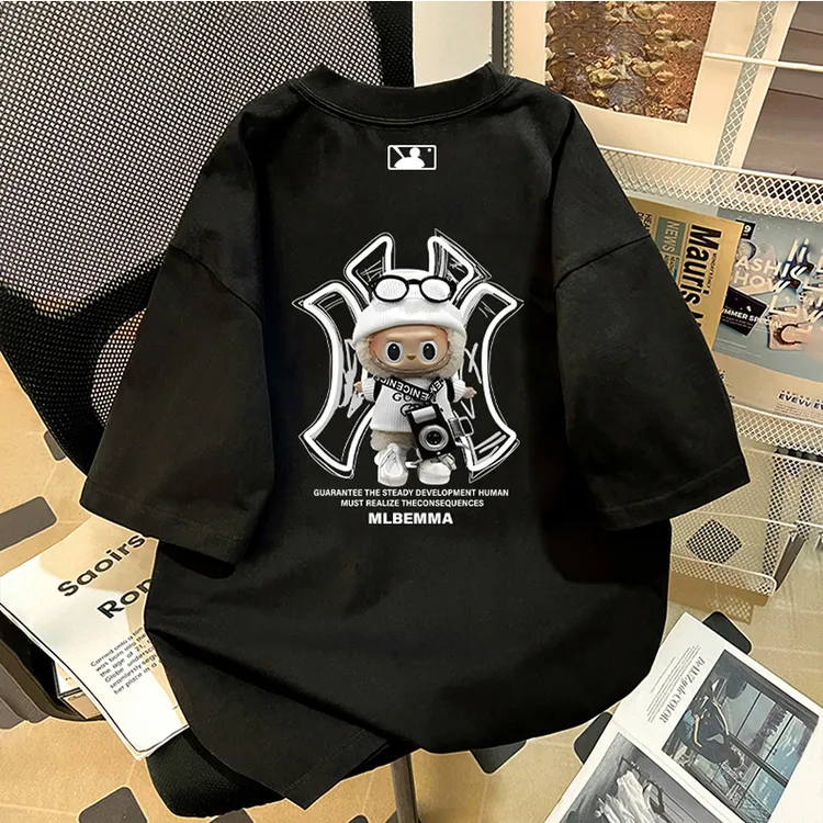 迪柯登男士t恤短袖夏季新款高档纯棉休闲宽松圆领青年美式半袖