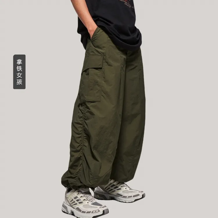 拿铁女孩春夏工装裤休闲裤薄款速干裤运动宽松新复古风