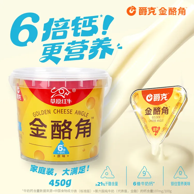 金酪角芝士奶酪块零食桶装原味450g