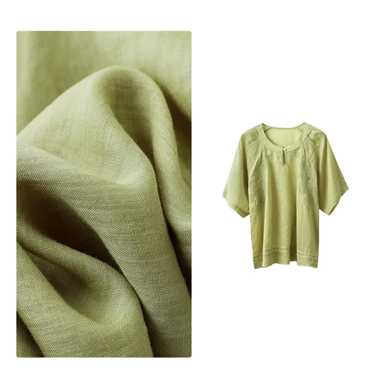 清 清 清」南法衬衣」面料鼎100%苎麻巨舒服宽松衬衫女L43399