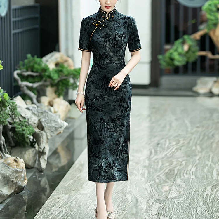 新中式绝美旗袍2025新款高端民国晚礼服日常可穿优雅气质长款修身