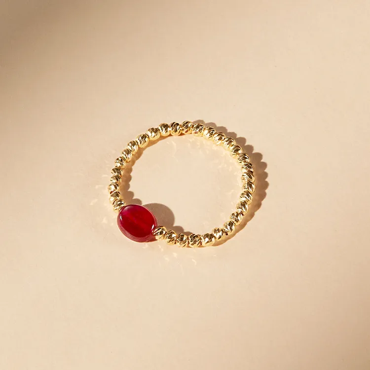 ECI 红宝石（处理）【琉星】红宝石戒指18k金戒圈 红宝石18k黄金戒指