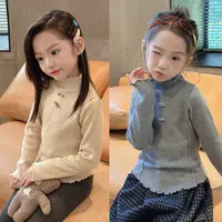 【蝴蝶结打底毛衣 】WWLL kids定制女宝宝针织衫木耳边打底衫线衣