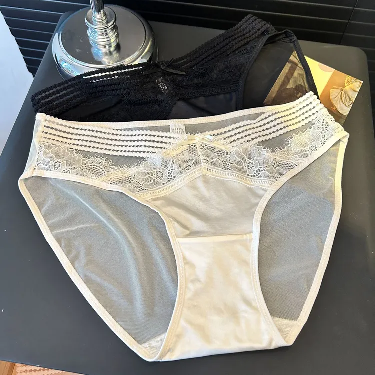 【法式超薄镂空内裤】性感蕾丝网纱无痕透气舒适三角裤-A164
