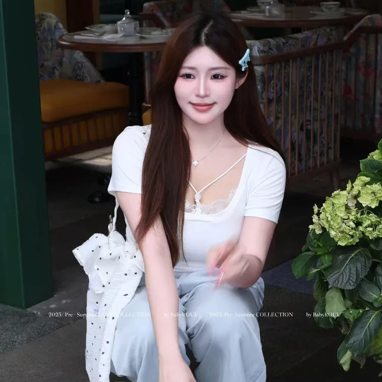 【现货】【山茶花萝】温与柔纯欲氛围感蕾丝收腰小上衣仙气流光半裙