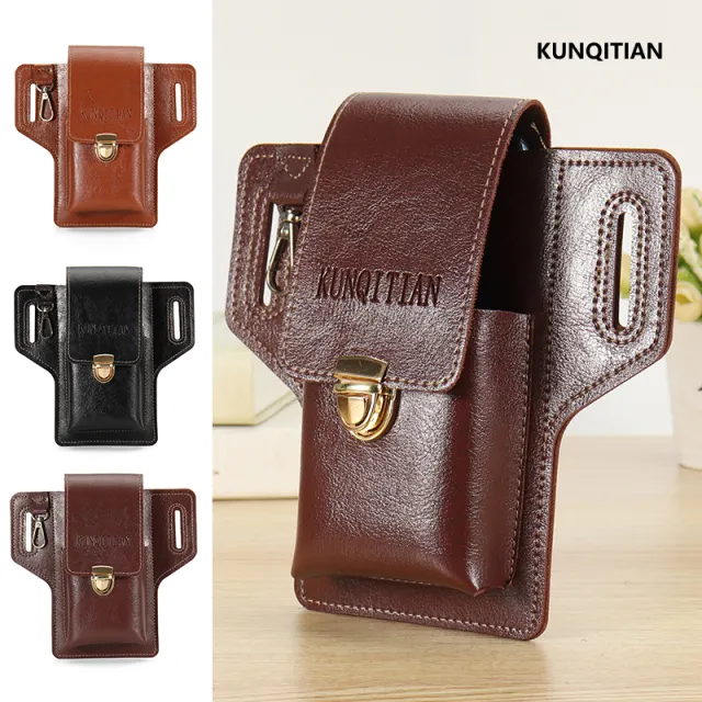 新款手机腰包百搭薄款男款穿皮带手机包腰带包竖款户外工地手机袋