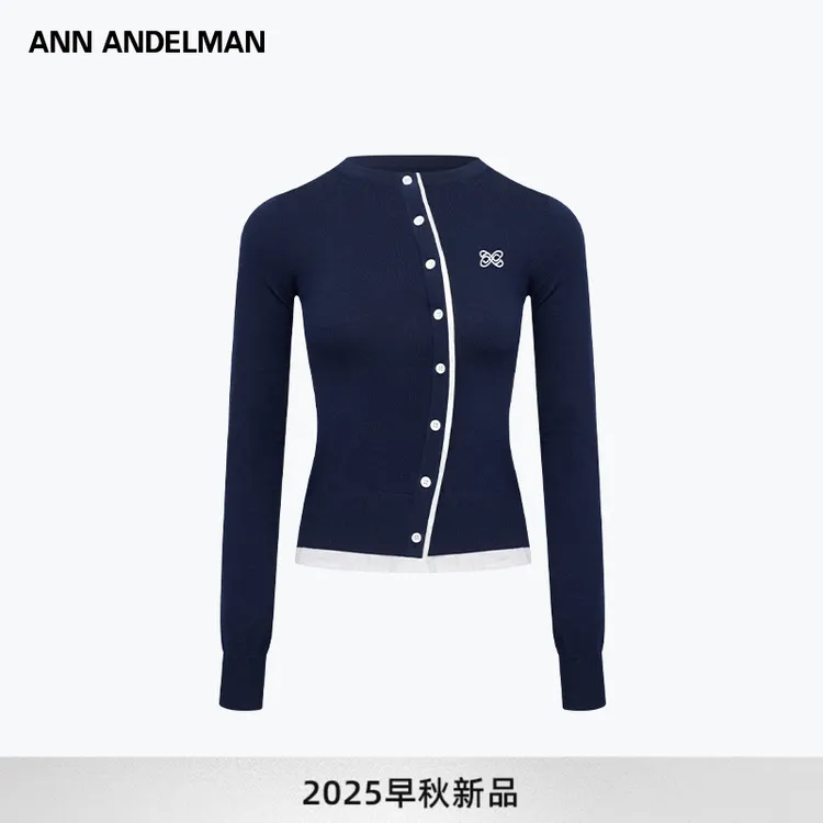 【商场同款】ANN ANDELMAN 2025秋季新款针织衫女斜门襟毛织上衣