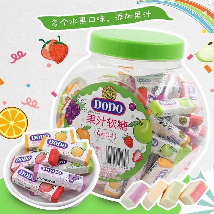 徐福记DODO果汁软糖散装桶装综合水果味熊博士口嚼糖果零食批发