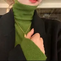 【一线成衣无缝隙】堆堆领女长袖针织衫修身百搭秋冬季高领毛衣