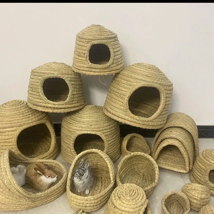 元宝、圆环鸽、荷兰猪兔子草窝 宠物兔草房城堡 豚鼠松鼠蒙古包城堡