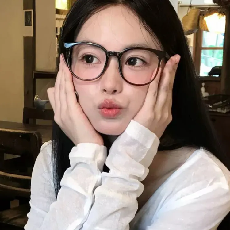 大框韩系近视眼镜可配有度数镜片素颜显瘦茶色眼镜近视镜黑框黑色