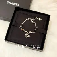 大吉中古/Chanel香奈儿银色粉珍珠双c带钻手链