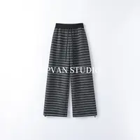 UPVAN黑白条纹王炸！抽绳高腰阔腿裤 束脚设计 秋冬慵懒风必备