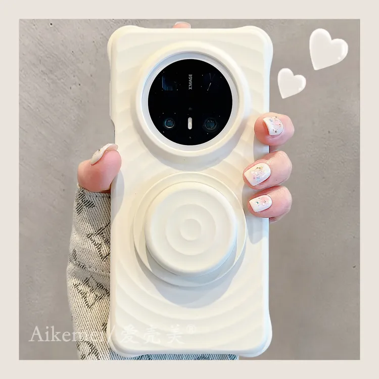 适用华为mate70pro+手机壳马卡龙纯色mate60pro+波漾纹磁吸支架女